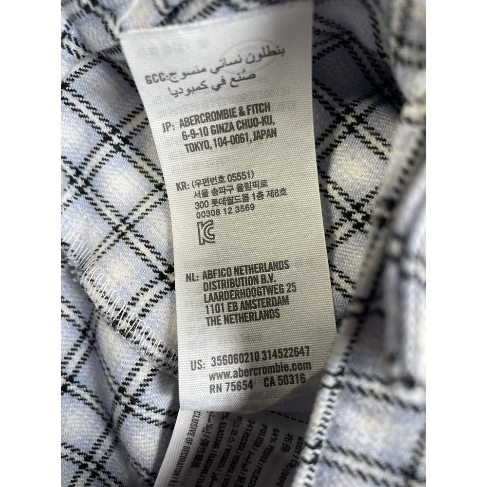 Hollister Ultra High Rise Pants Womens Blue White Plaid Casual Pleated Front‎ SM - Picture 9 of 15